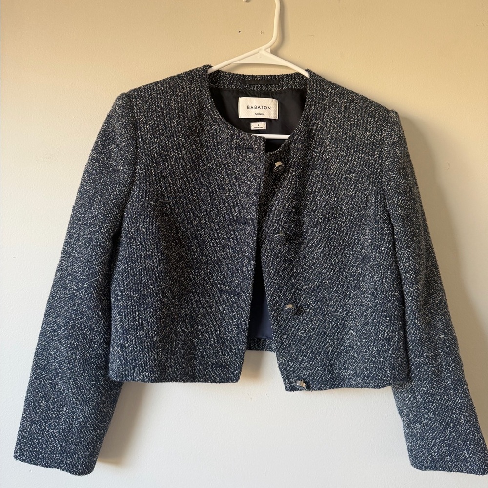 Aritzia Babaton Dark Gray Tweed Blazer